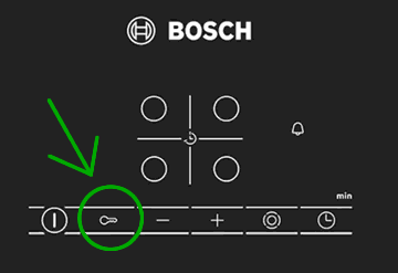 botón de desbloqueo de vitrocerámica de Bosch