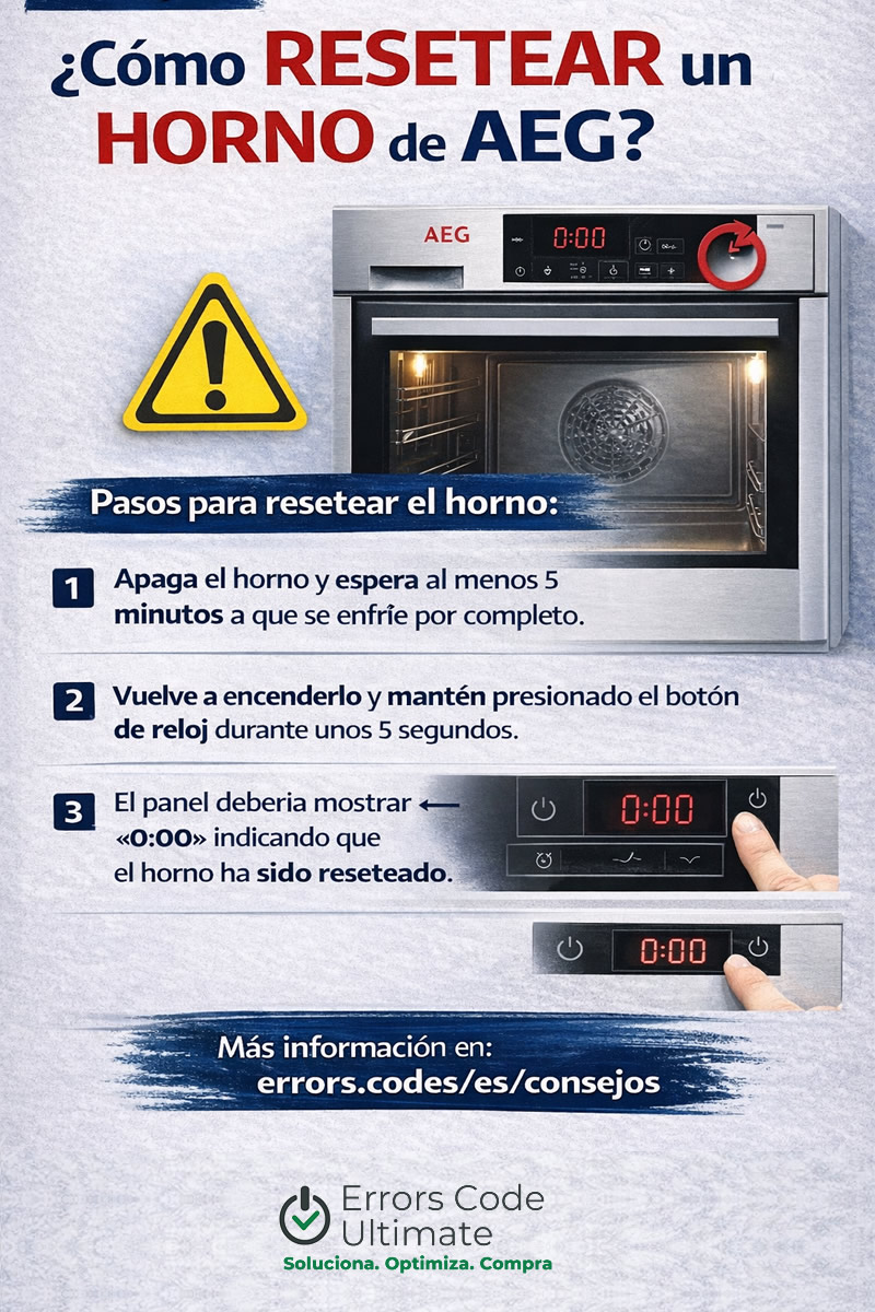 cómo resetear horno AEG