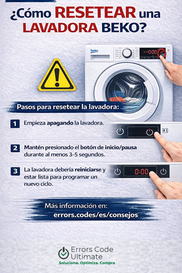 cómo resetear lavadora Beko