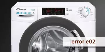 error e02 washing machine candy