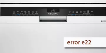 error e22 lavavajillas siemens