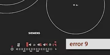 error e9 al revés placa de induccion siemens