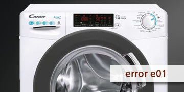 error e01 washing machine candy