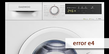 error e4 washer machine daewoo