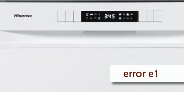 error e1 lavavajillas Hisense