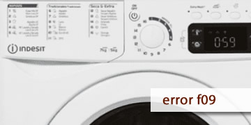 error f09 en lavadoras Indesit